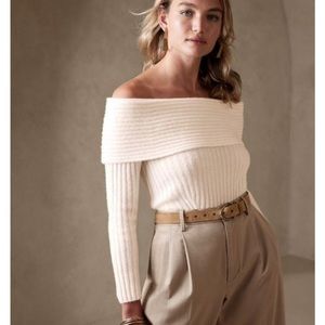 Banana Republic Plume Off-Shoulder Sweater Top NWOT